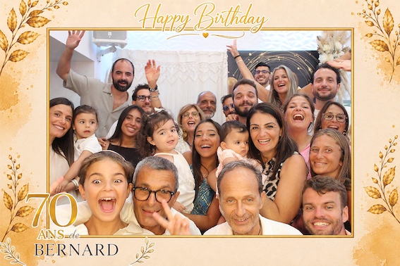 Protégé : 70 ans de Bernard, location de photobooth à Marseille.