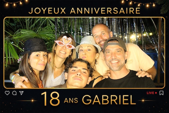 Protégé : 18 ans de Gabriel, location de photobooth à Peypin.