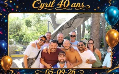 Protégé : 40 ans de Cyril, location de photobooth à Fuveau.